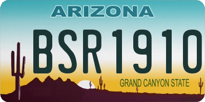 AZ license plate BSR1910