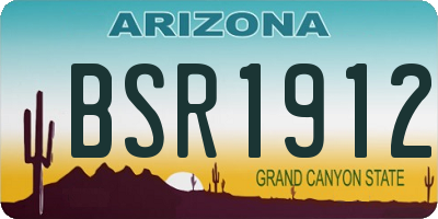 AZ license plate BSR1912