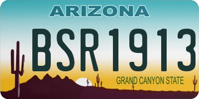 AZ license plate BSR1913