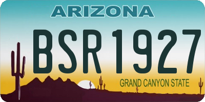 AZ license plate BSR1927