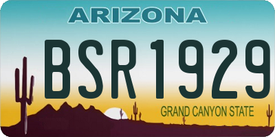 AZ license plate BSR1929
