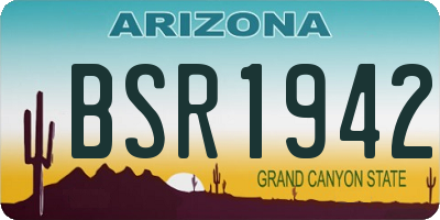 AZ license plate BSR1942