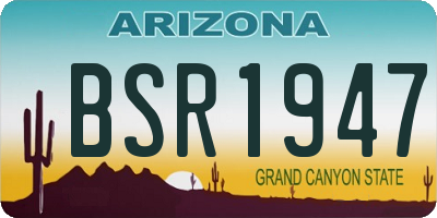 AZ license plate BSR1947