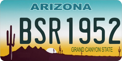 AZ license plate BSR1952