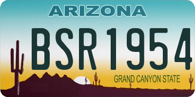 AZ license plate BSR1954