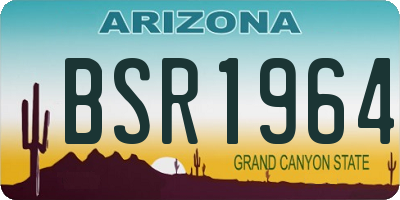 AZ license plate BSR1964