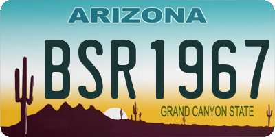 AZ license plate BSR1967