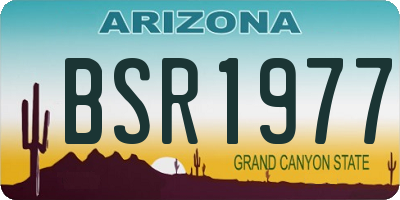 AZ license plate BSR1977