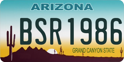 AZ license plate BSR1986