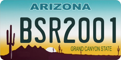 AZ license plate BSR2001