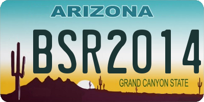 AZ license plate BSR2014