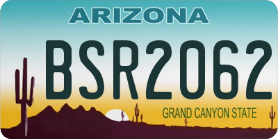 AZ license plate BSR2062