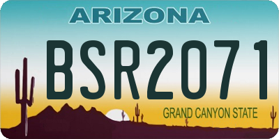 AZ license plate BSR2071