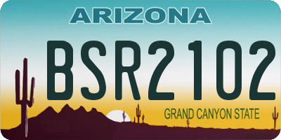 AZ license plate BSR2102