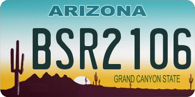 AZ license plate BSR2106