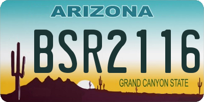 AZ license plate BSR2116