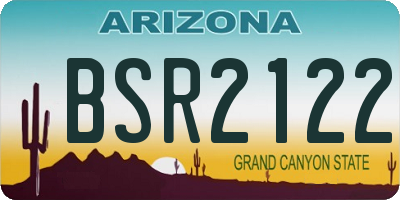 AZ license plate BSR2122