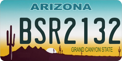 AZ license plate BSR2132