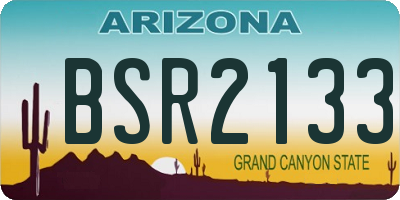 AZ license plate BSR2133