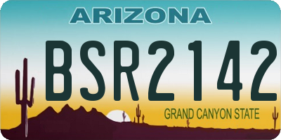 AZ license plate BSR2142