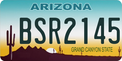 AZ license plate BSR2145