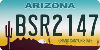 AZ license plate BSR2147