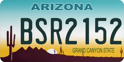 AZ license plate BSR2152