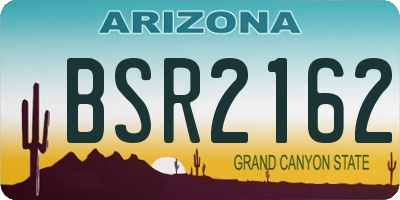 AZ license plate BSR2162