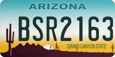 AZ license plate BSR2163