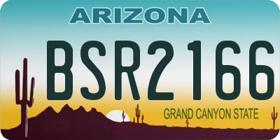 AZ license plate BSR2166