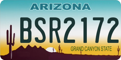 AZ license plate BSR2172