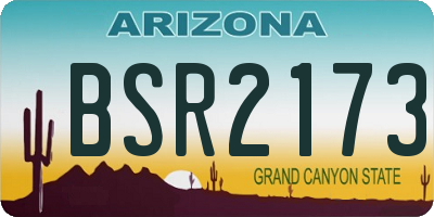 AZ license plate BSR2173