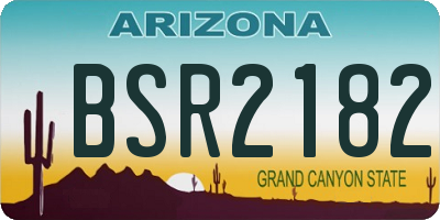 AZ license plate BSR2182