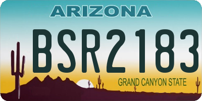 AZ license plate BSR2183