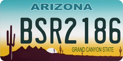 AZ license plate BSR2186