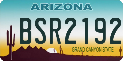 AZ license plate BSR2192