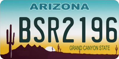 AZ license plate BSR2196