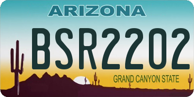 AZ license plate BSR2202