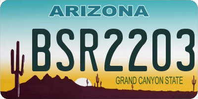 AZ license plate BSR2203