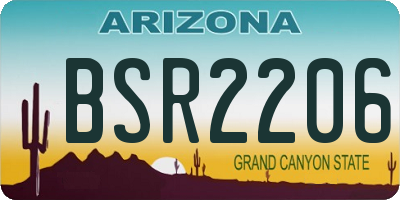 AZ license plate BSR2206