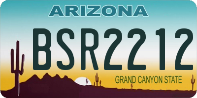 AZ license plate BSR2212