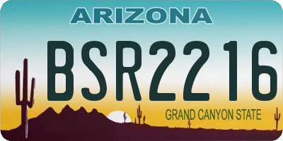 AZ license plate BSR2216