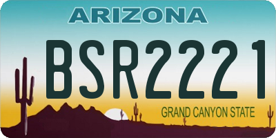 AZ license plate BSR2221