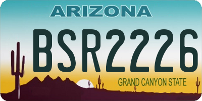 AZ license plate BSR2226