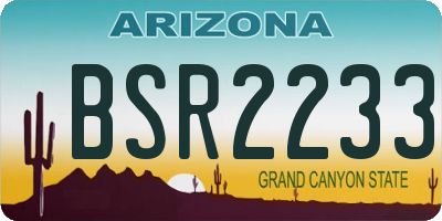 AZ license plate BSR2233