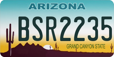 AZ license plate BSR2235