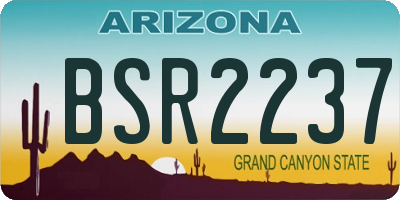 AZ license plate BSR2237