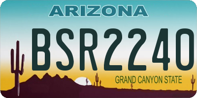 AZ license plate BSR2240