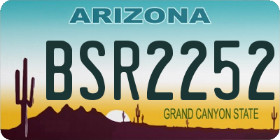 AZ license plate BSR2252