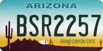 AZ license plate BSR2257